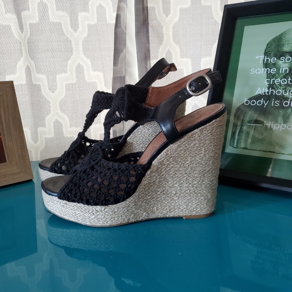 Lucky Brand Crochet Wedge Sandals - Picture 9 of 12